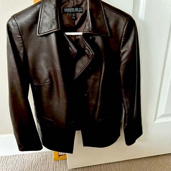 Lafayette 148 Leather jacket. No rips, tears or stains. Retails for over $1500. - Picture 2 of 4